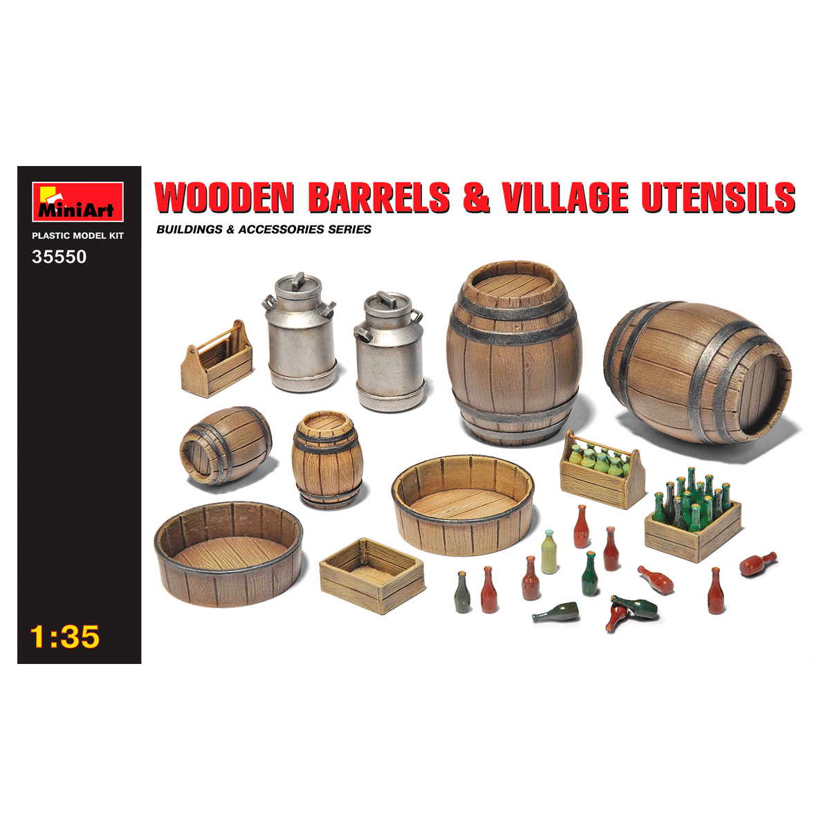 1/35 Wooden Barrels & Village Utensils