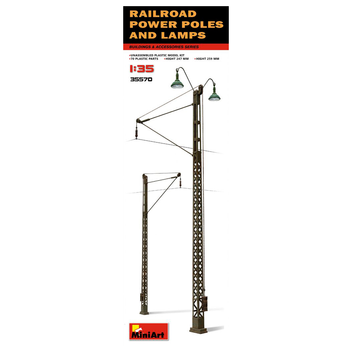 1/35 Railroad Power Poles & Lamps