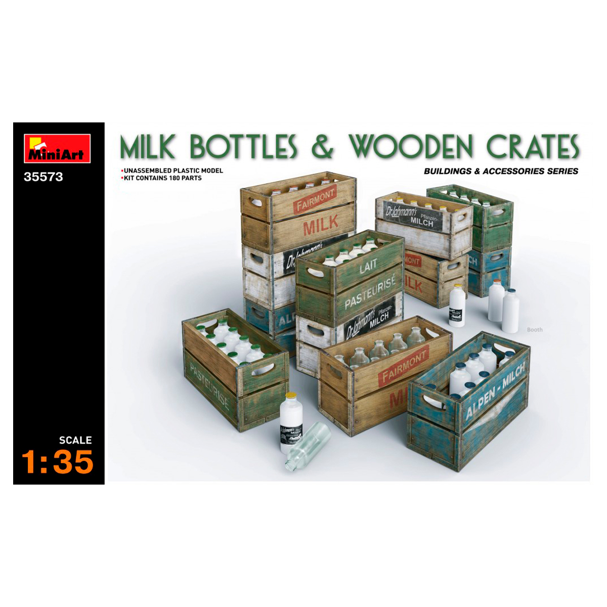 1/35 Milk Bottles & Wooden Crates