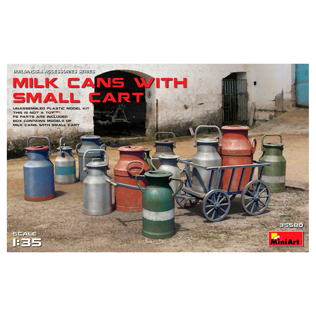 1/35 Milk Cans with Small Cart