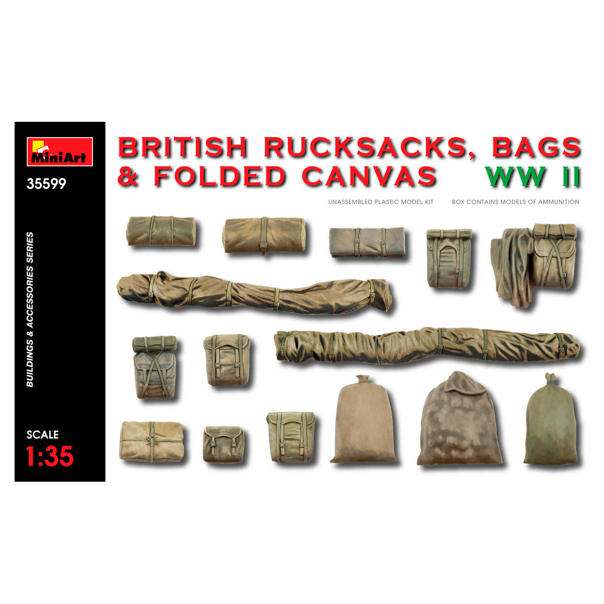 1/35 Box contains models of British Ammunition.