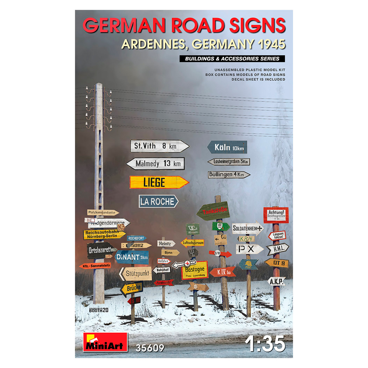 1/35 German Road Signs WW2 (Ardennes, Germany 1945)