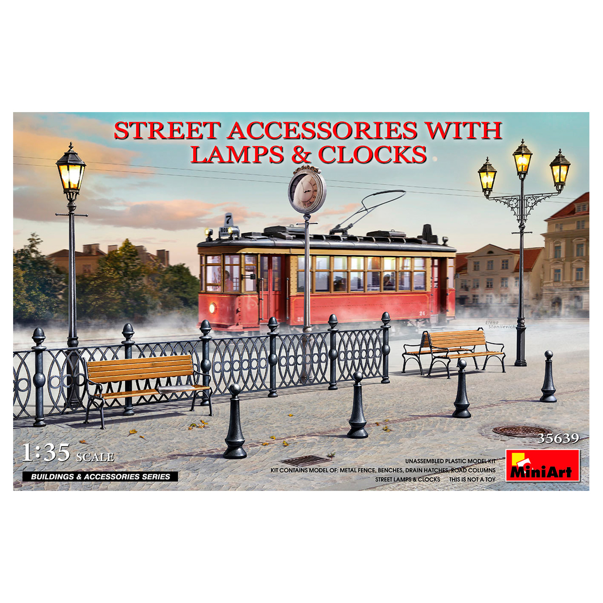 1/35 STREET ACCESSORIES WITH LAMPS & CLOCKS