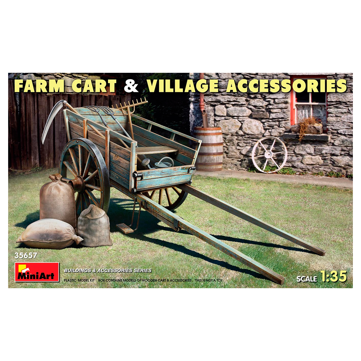 1/35 Farm Cart with Village Accessories