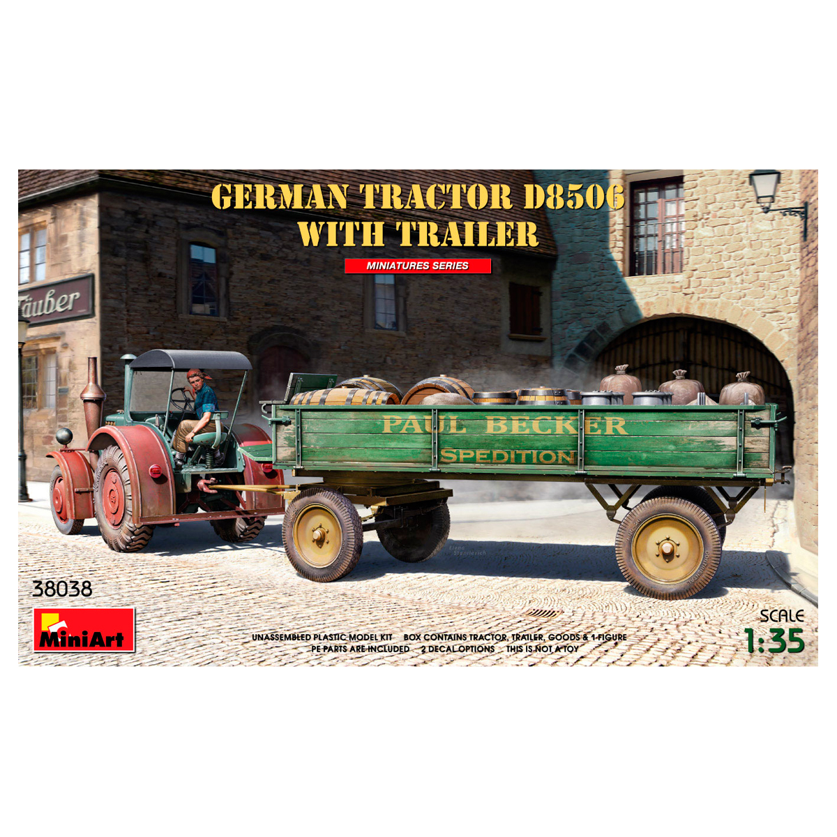 1/35 German Tractor D8506 with Trailer