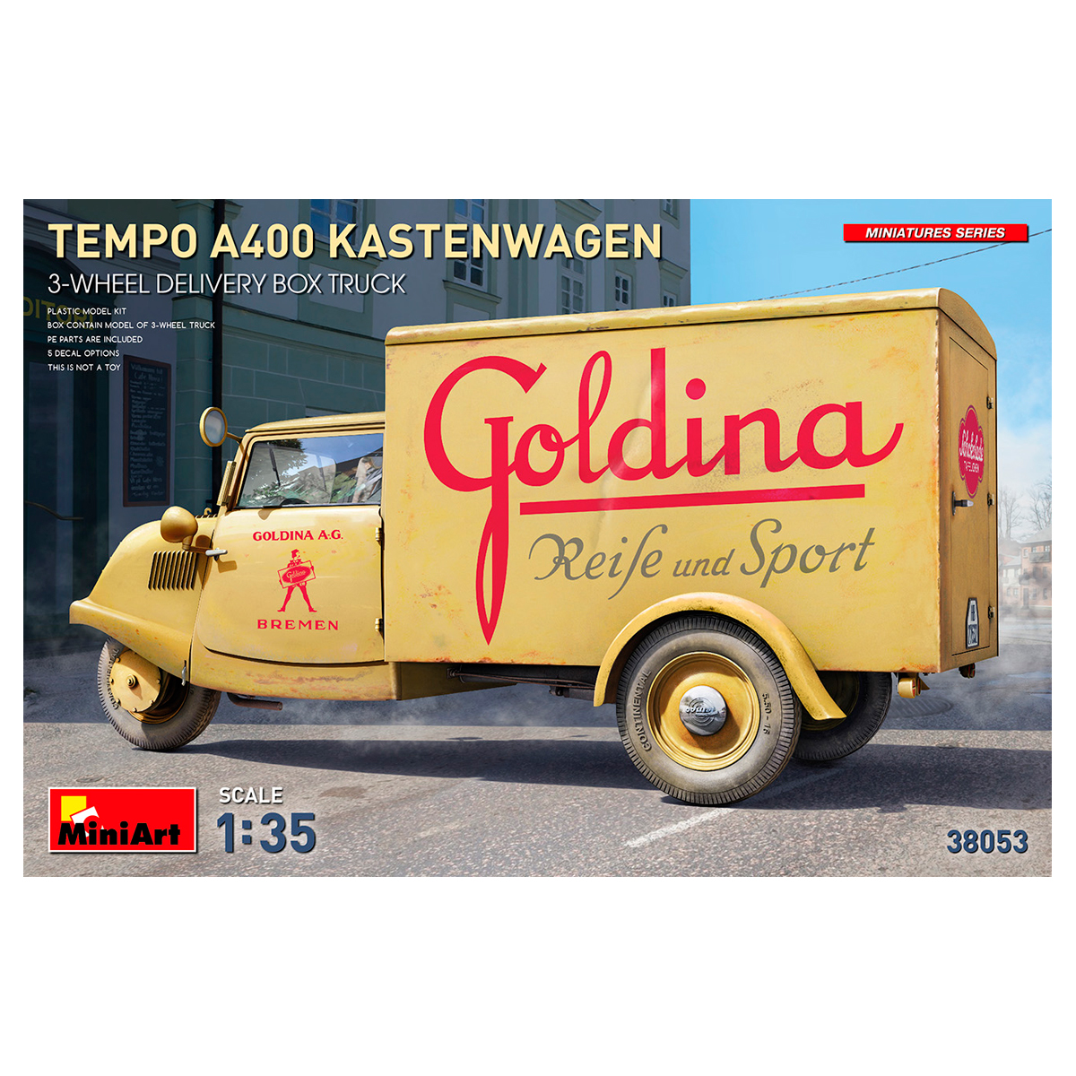 1/35 Tempo A400 Kastenwagen 3-Wheel Delivery Box Truck