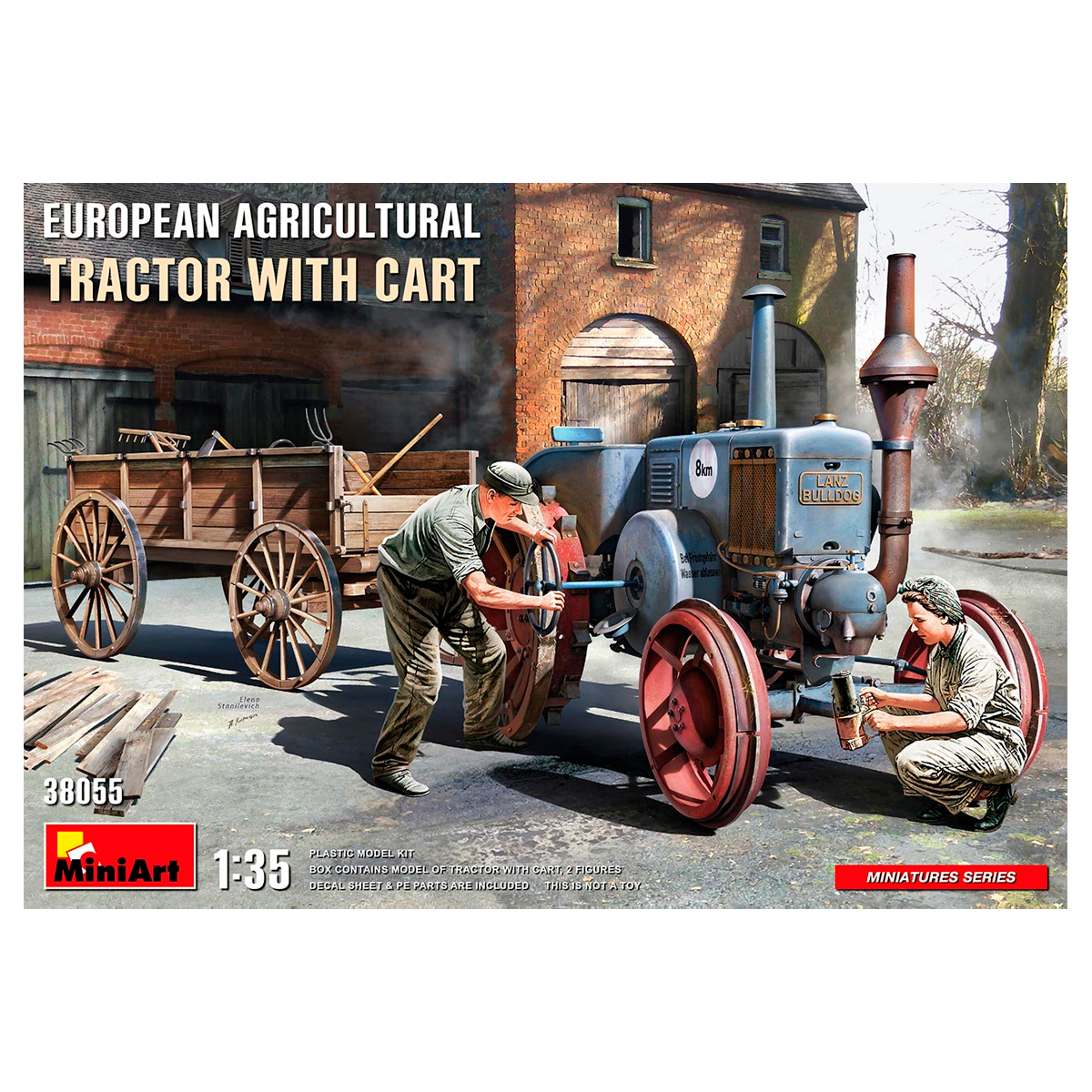 1/35 European  Agricultural Tractor with Cart