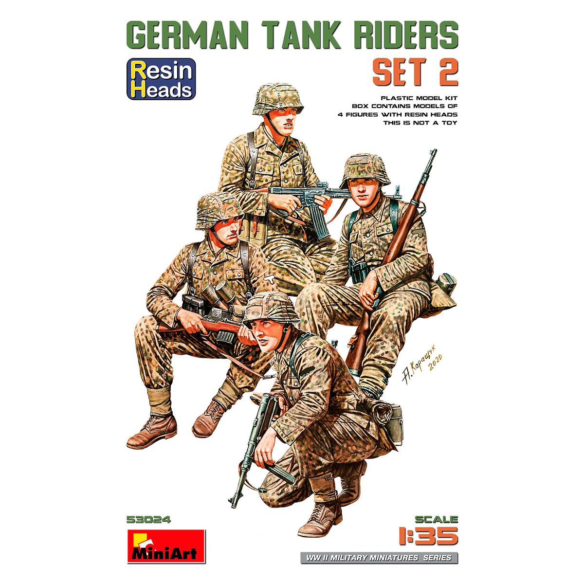 1/35 German Tank Riders Set 2. Resin Heads