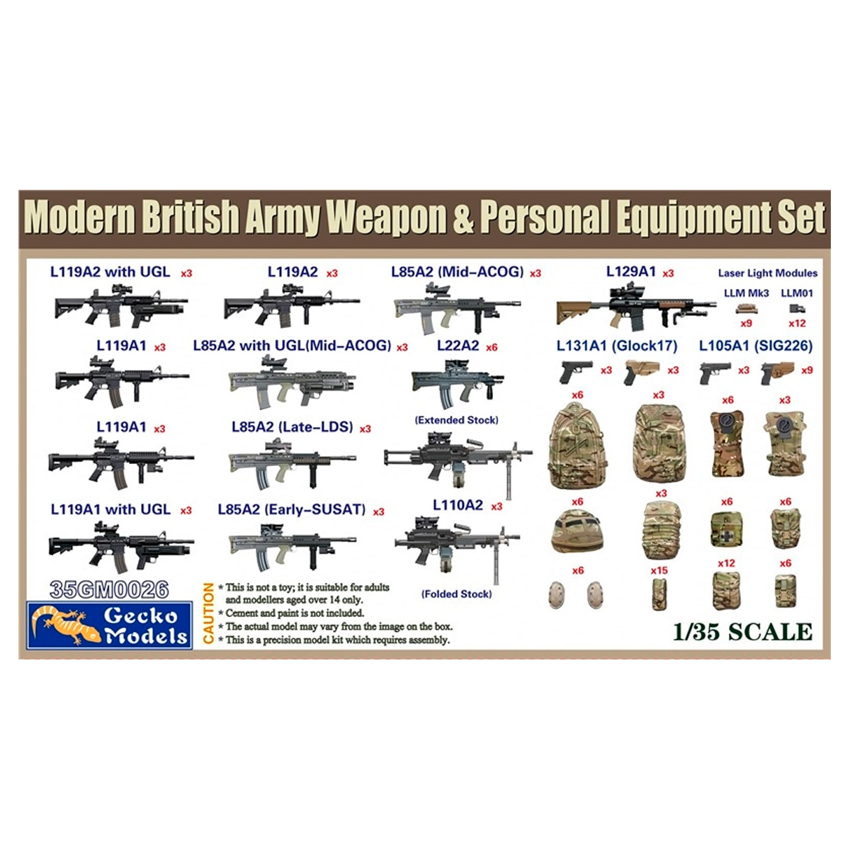 1/35 British Army Weapon & Personal Equipment Set