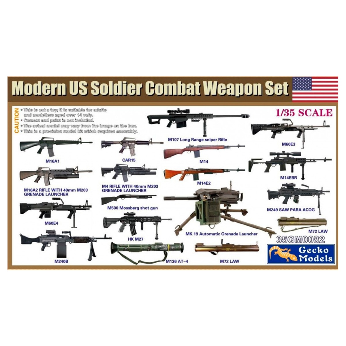 1/35 Modern US Soldier Combat Weapon Set