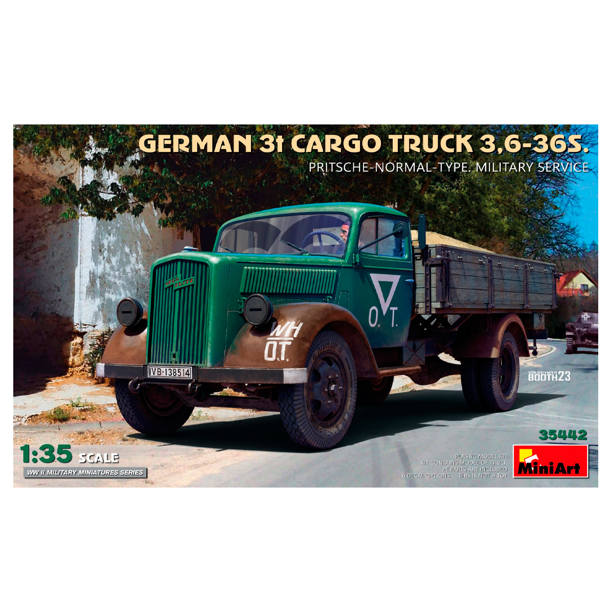 1/35 German 3t Cargo Truck 3,6-36S. Pritsche-Normal-Type. Military Service