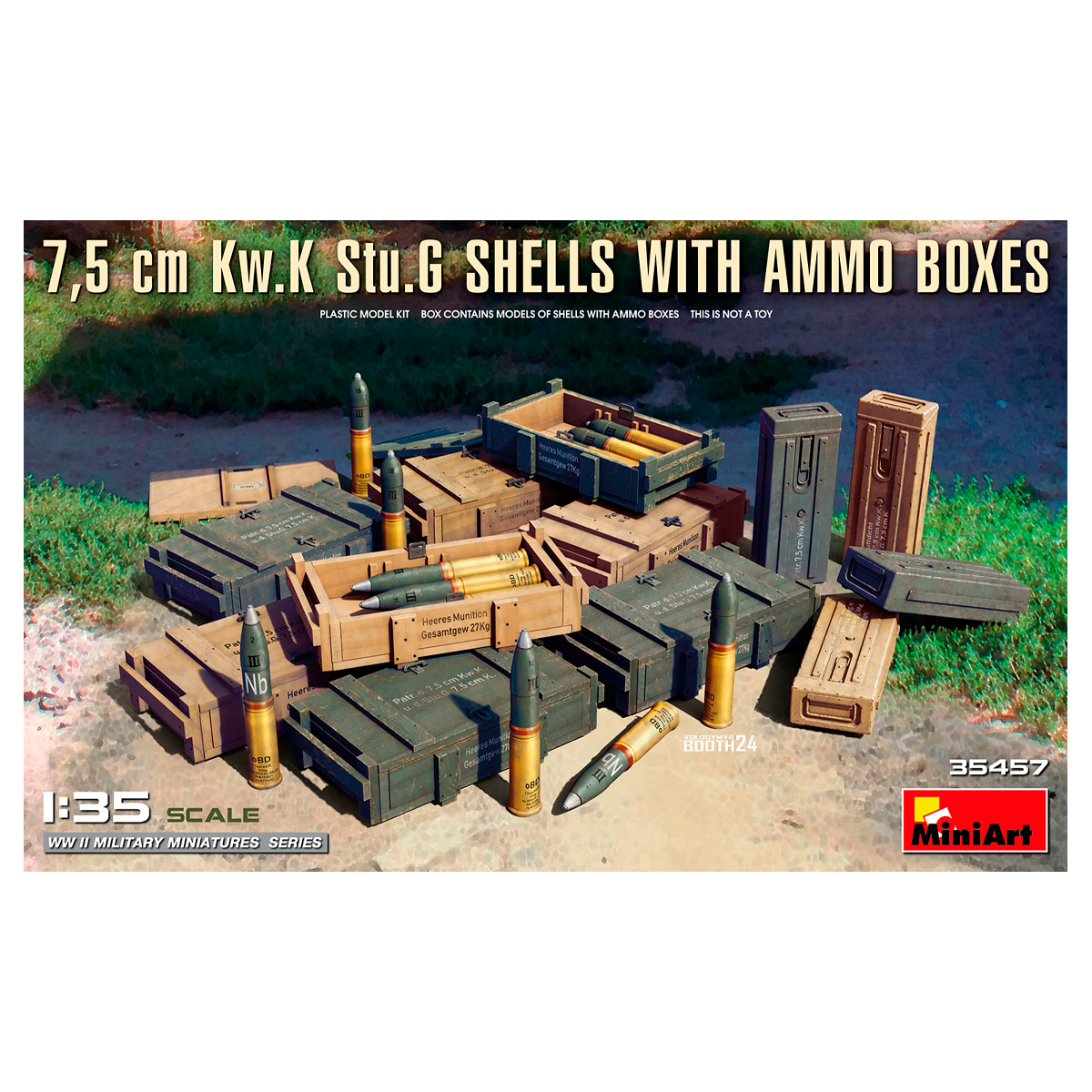 1/35 7,5 cm Kw.K Stu.G Shells with Ammo Boxes