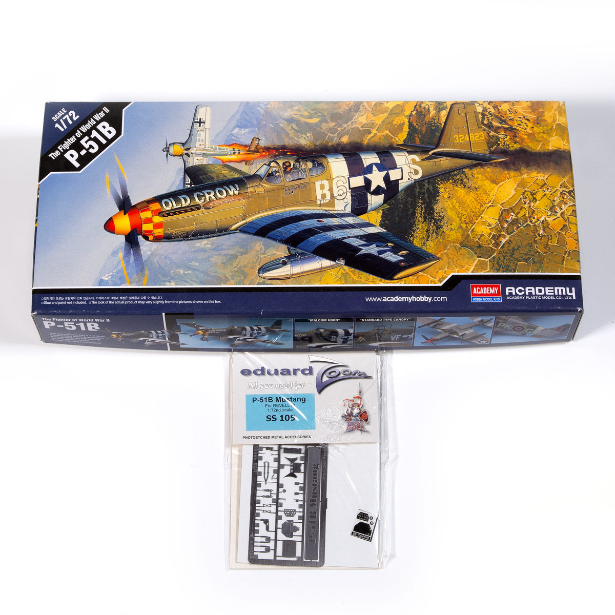 PACK VINTAGE Academy The Fighter of World War II P-51B 1/72 with Eduard details set