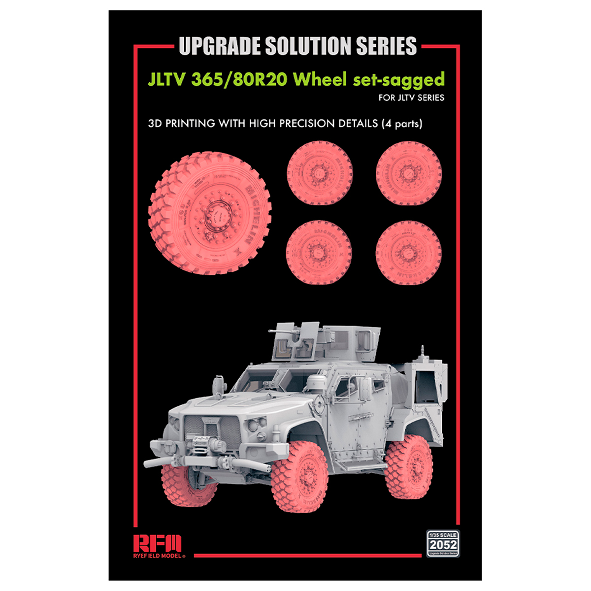 The Upgrade Solution Serie 3D Printed Wheel Set for JLTV 365/80R20 1/35