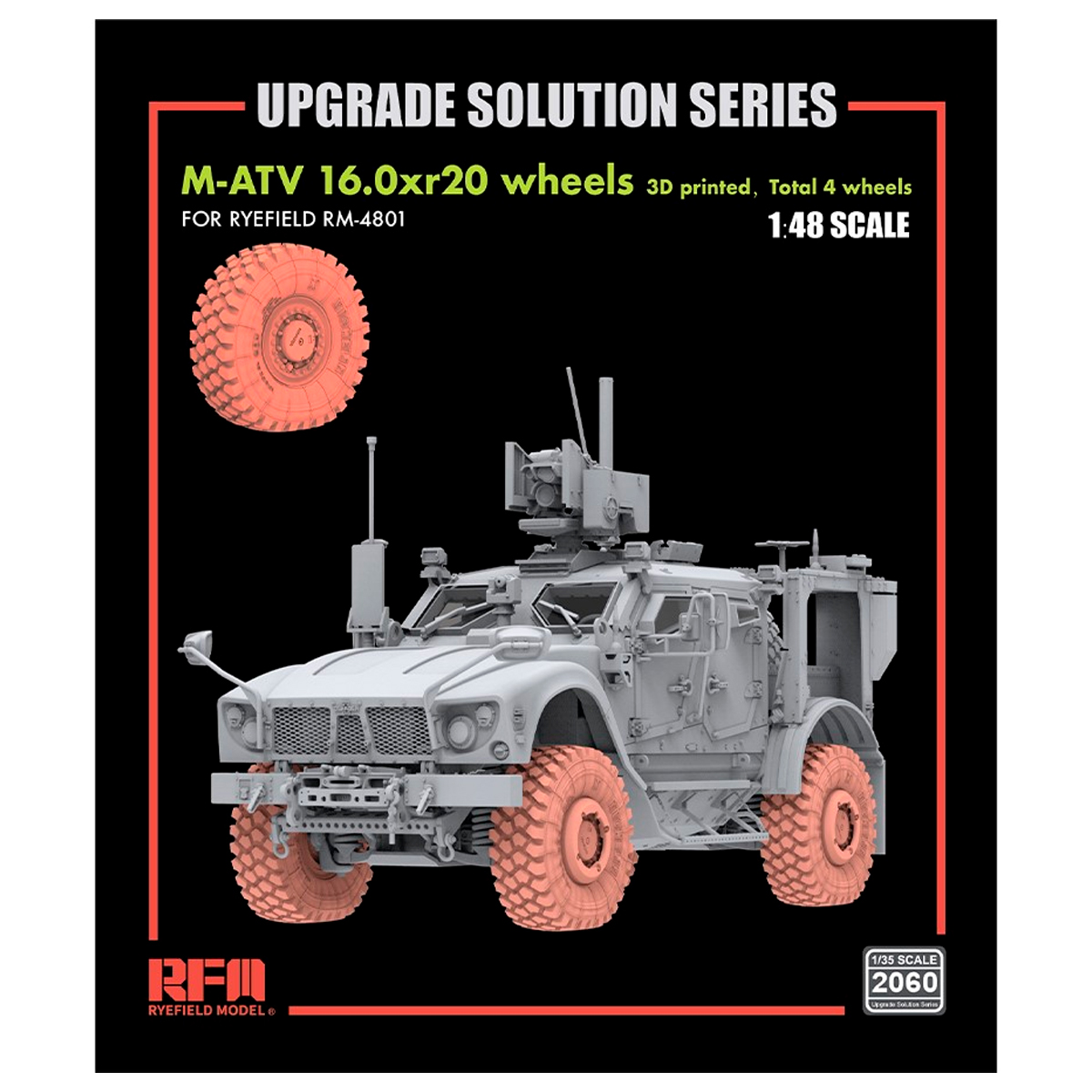 The Upgrade Solution Series M-ATV 16.0xr20 Wheels 3D Printed 1/48