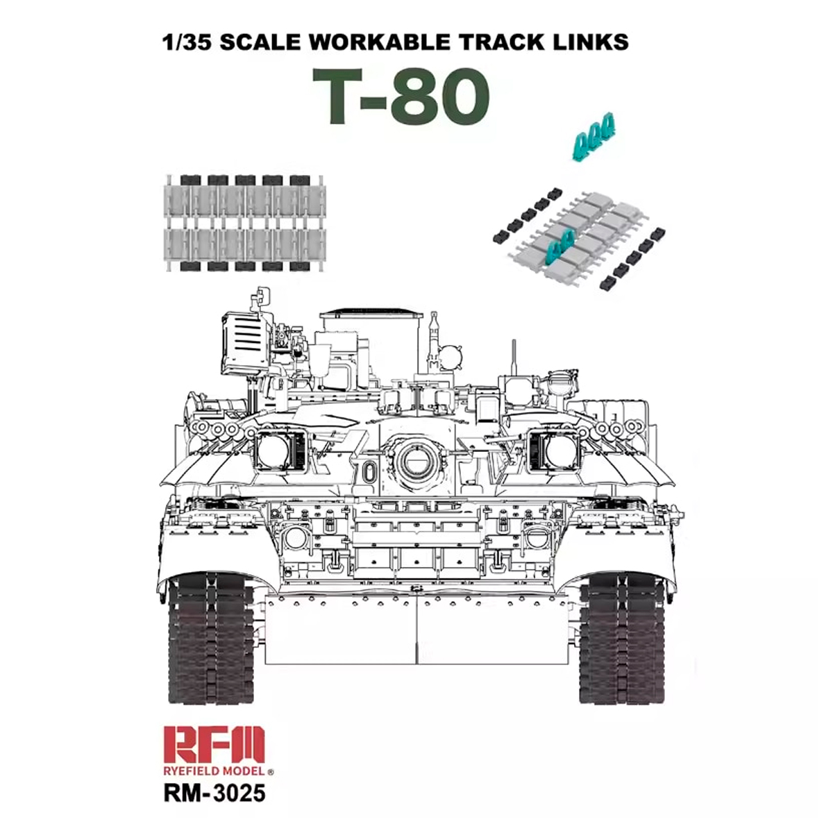 Workable Track Links for T-80 1/35