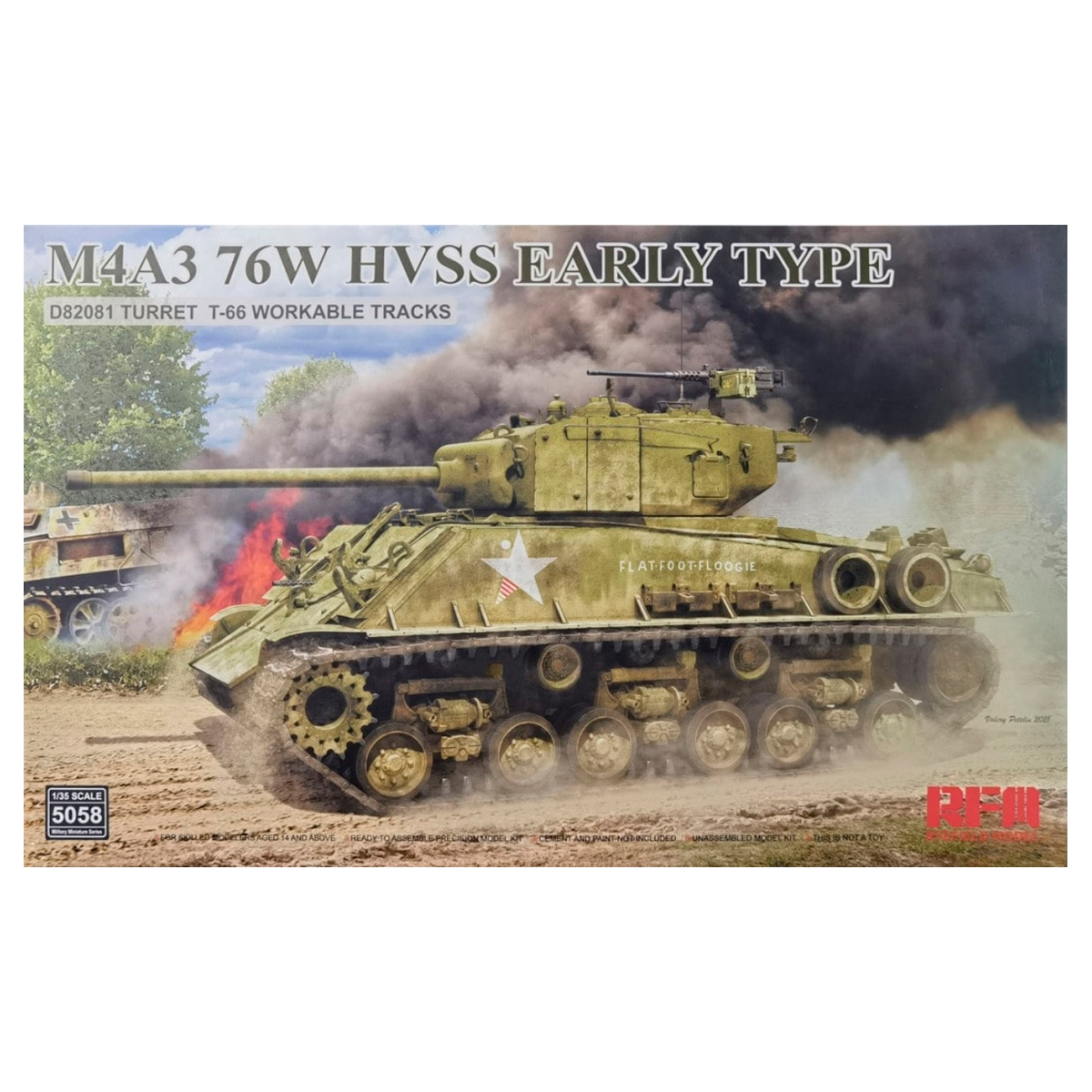 M4A3 76W HVSS Early type D82081 Turret 1/35