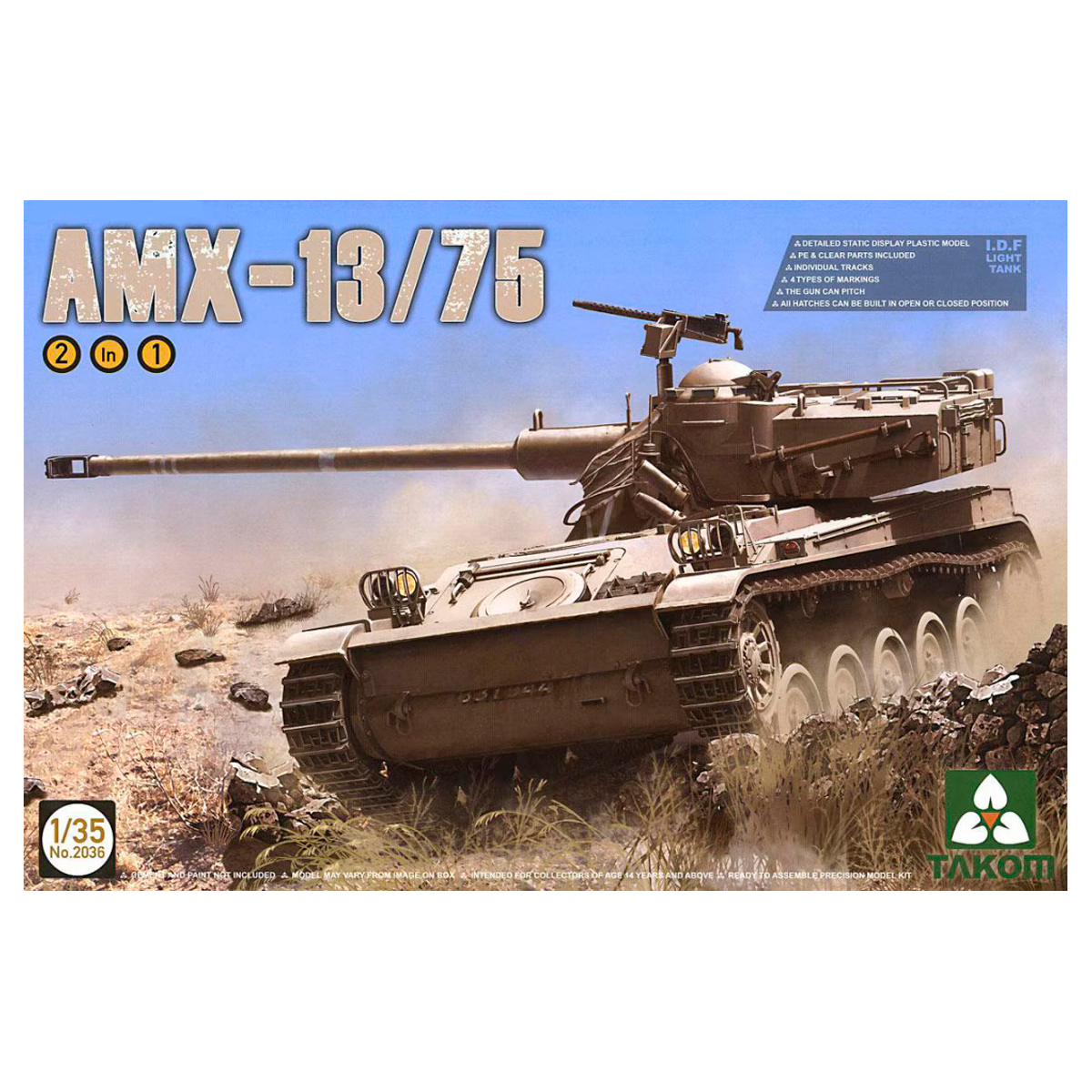 1/35 IDF Light Tank AMX-13/75 2 in 1