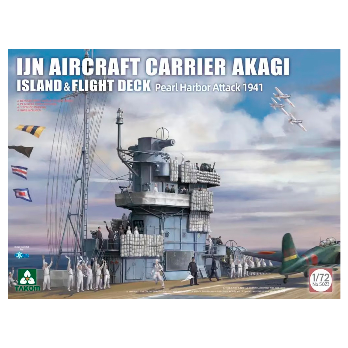 1/72 IJN Aircraft Carrier Akagi island and flight deck – Pearl Harbor attack 1941