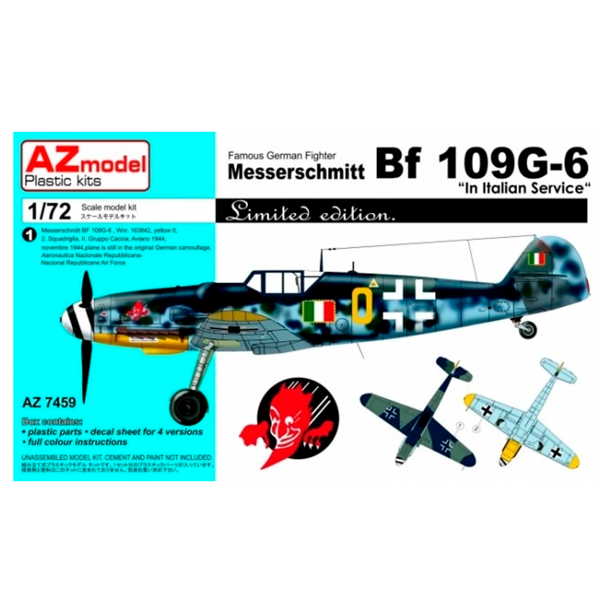 AZ MODEL 1/72 Messerschmitt Bf 109G-6 “In Italian Service”