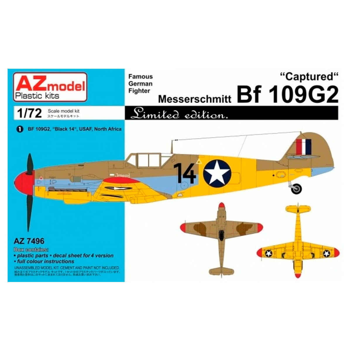 AZ MODEL 1/72 Messerschmitt Bf 109G2 “Captured” (Limited Edition)