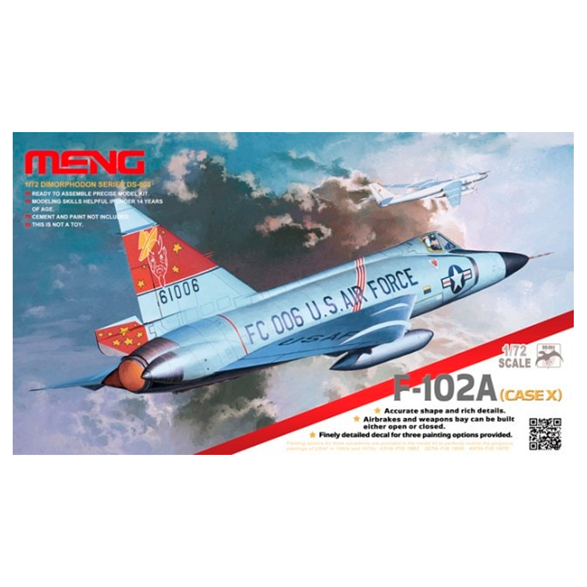 MENG 1/72 F-102A (Case X) Convair F-102A Delta Dagger with Case X wing