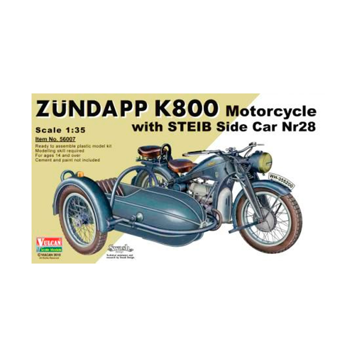 VULCAN 1/35 Zündapp K800 Motorcycle with STEIB Side Car Nr 28