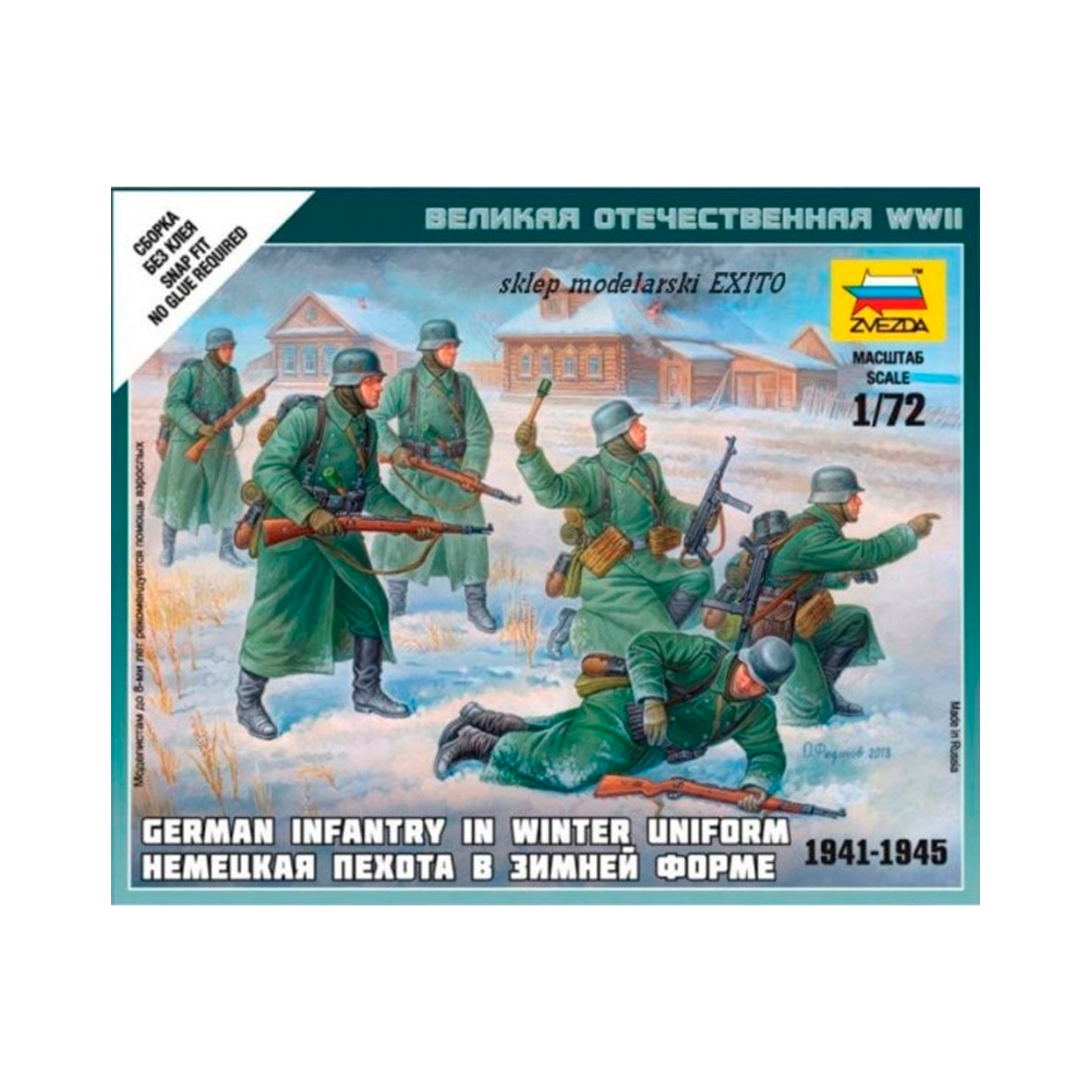 ZVEZDA 1/72 German Infantry in Winter Uniform 1941-1945 (Snap Fit No Glue Required)