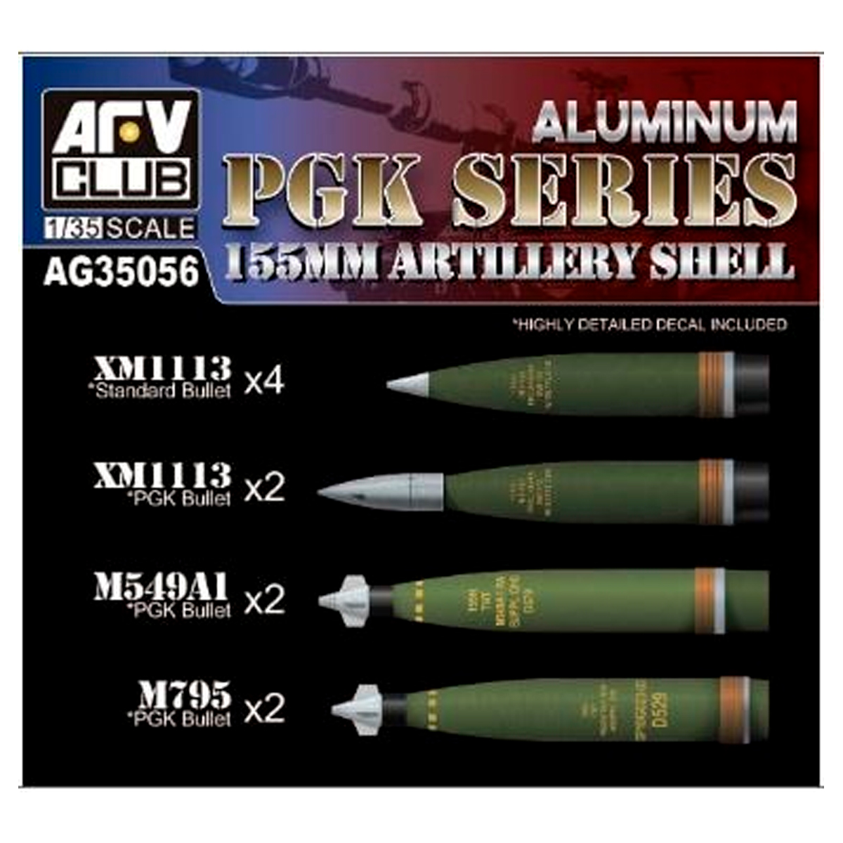 Aluminum PGK Series 155 mm Shell 1/35