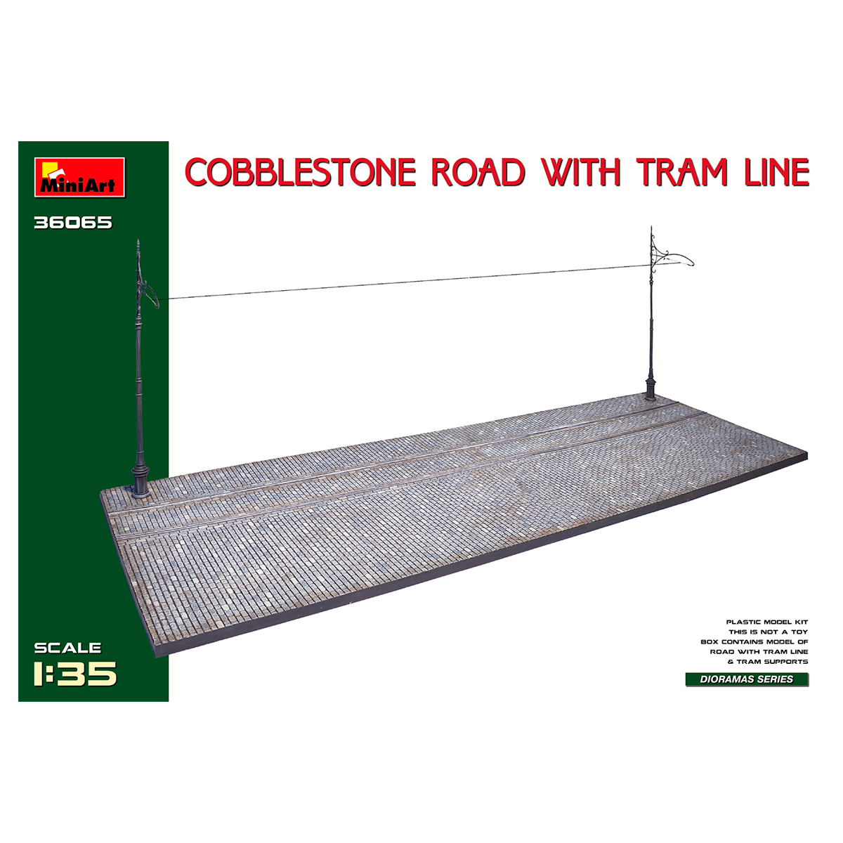 1/35 Cobblestone Road w/Tram Line (Injection Mold)