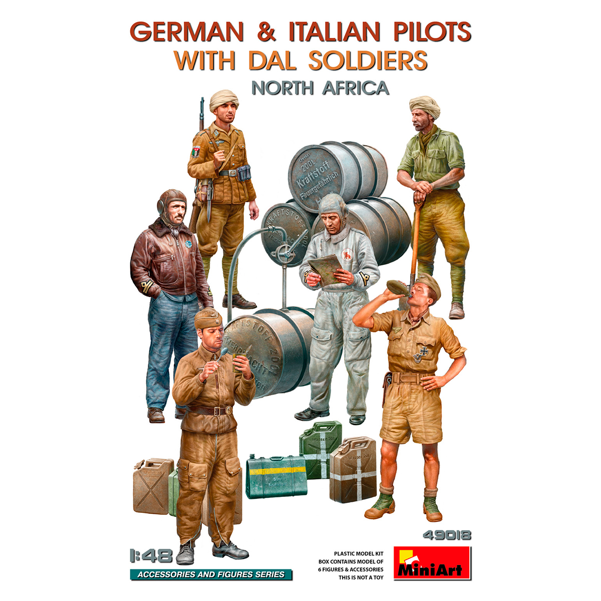 1/48 German & Italian Pilots w/DAL Soldiers. North Africa