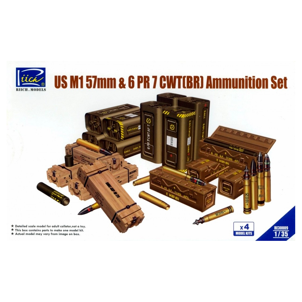 US M1 57 mm & 6 PR 7 CWT (BR) Ammunition Set 1/35