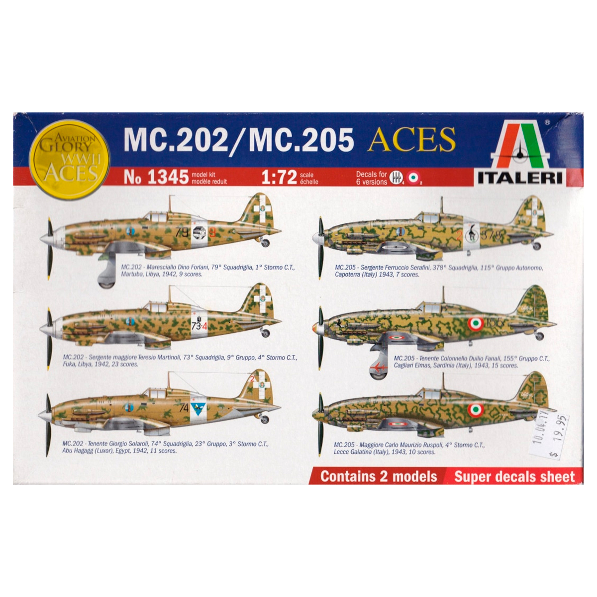 Italeri 1/72 MC.202/MC.205 Aces (2 kits)