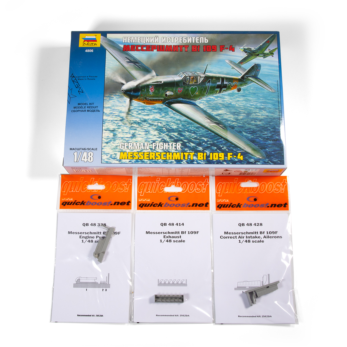 PACK 1/48 Messerschmitt Bf 109 F-4 and various detail sets.