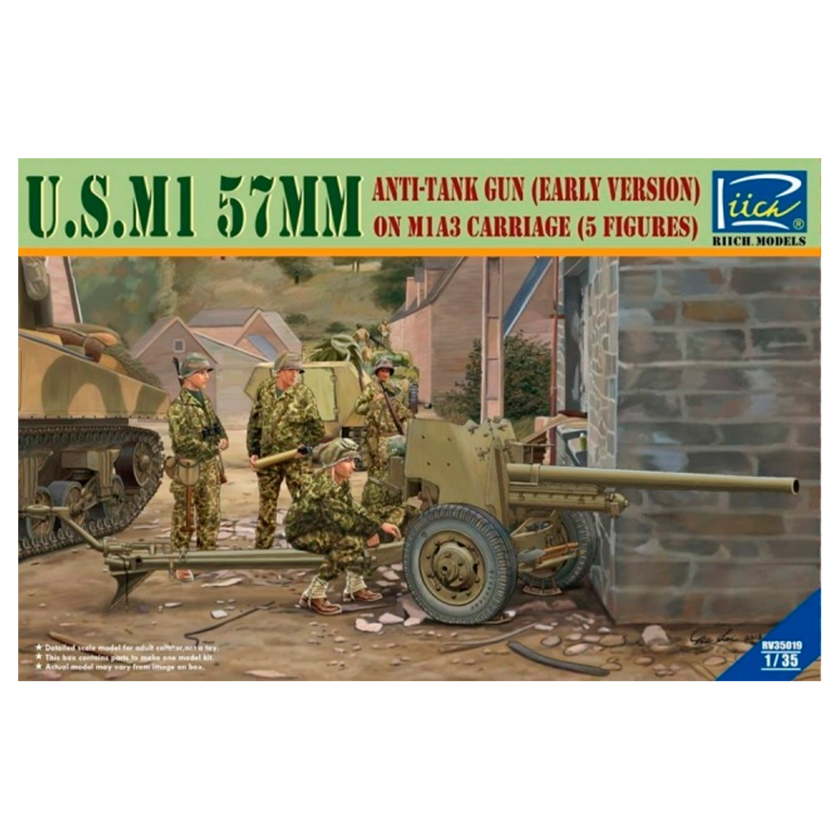 US M1 57 mm AT on M1A3 Carriage 1/35