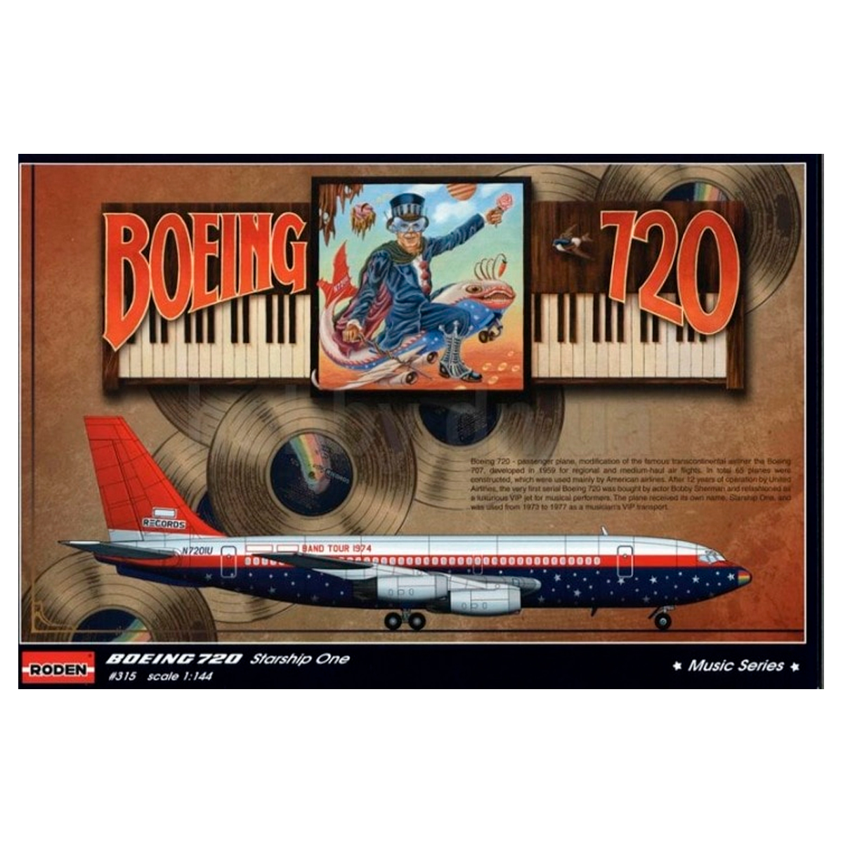 1/144 Boeing 720 Starship One Elton John Band tour