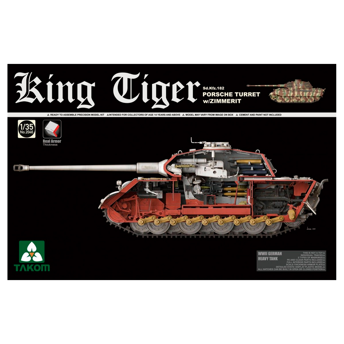 1/35 King Tiger Porsche turret w/Zimmerit