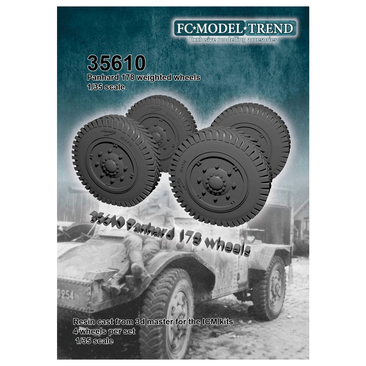 FC Model Trend 1/35 Panhard 178 wheels for ICM kit