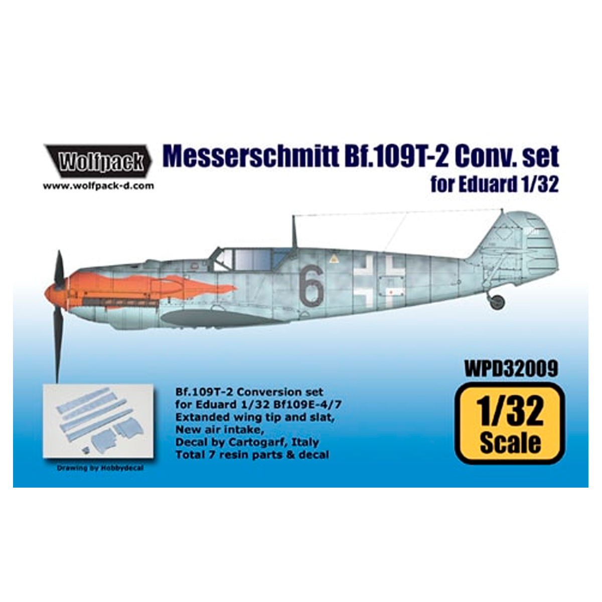 Wolfpack 1/32 Messerschmitt Bf.109T-2 Conversion set for Eduard