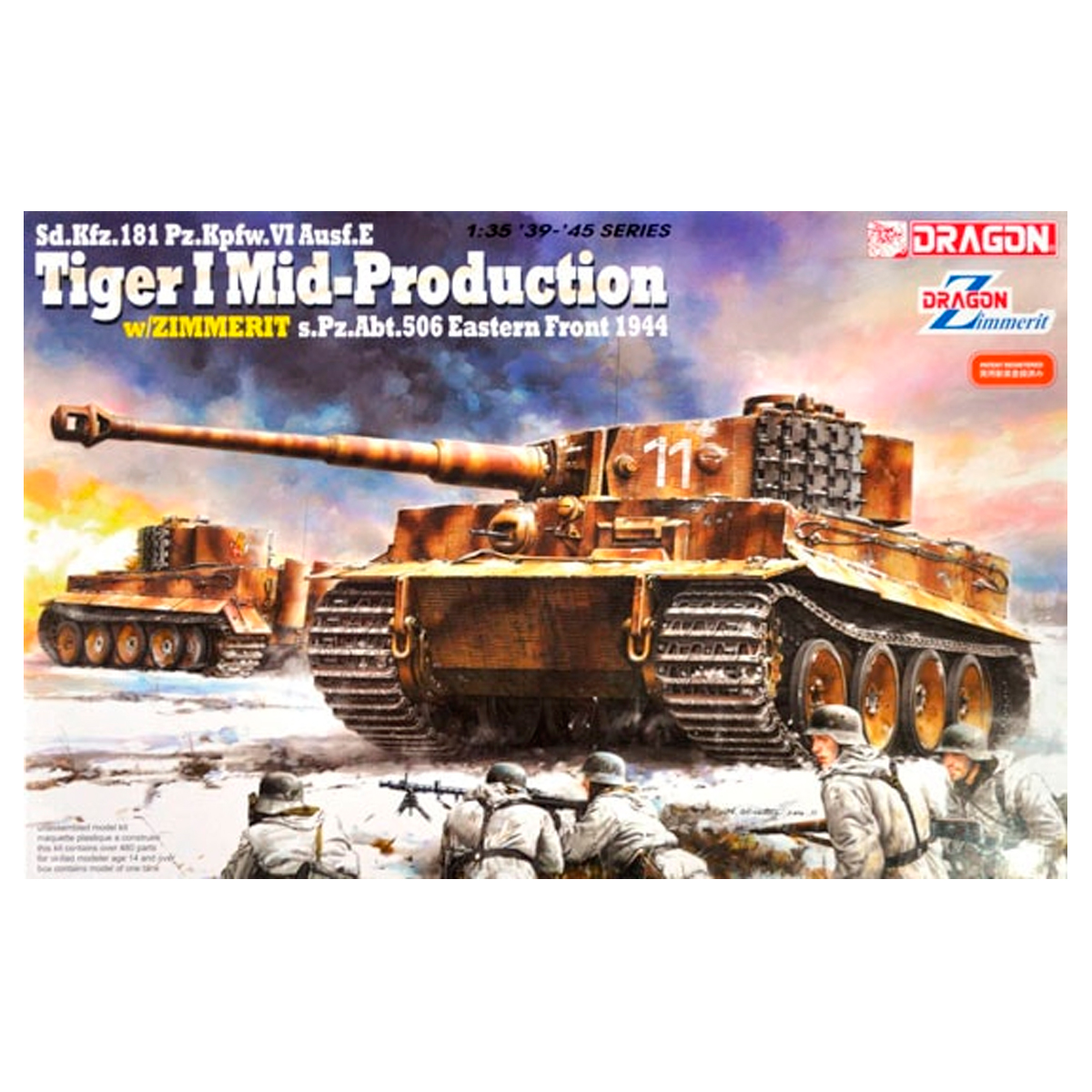 1/35 Pz.Kpfw.VI Ausf.E Tiger I Mid Production w/Zimmerit s.Pz.Abt.506 Eastern Front 1944