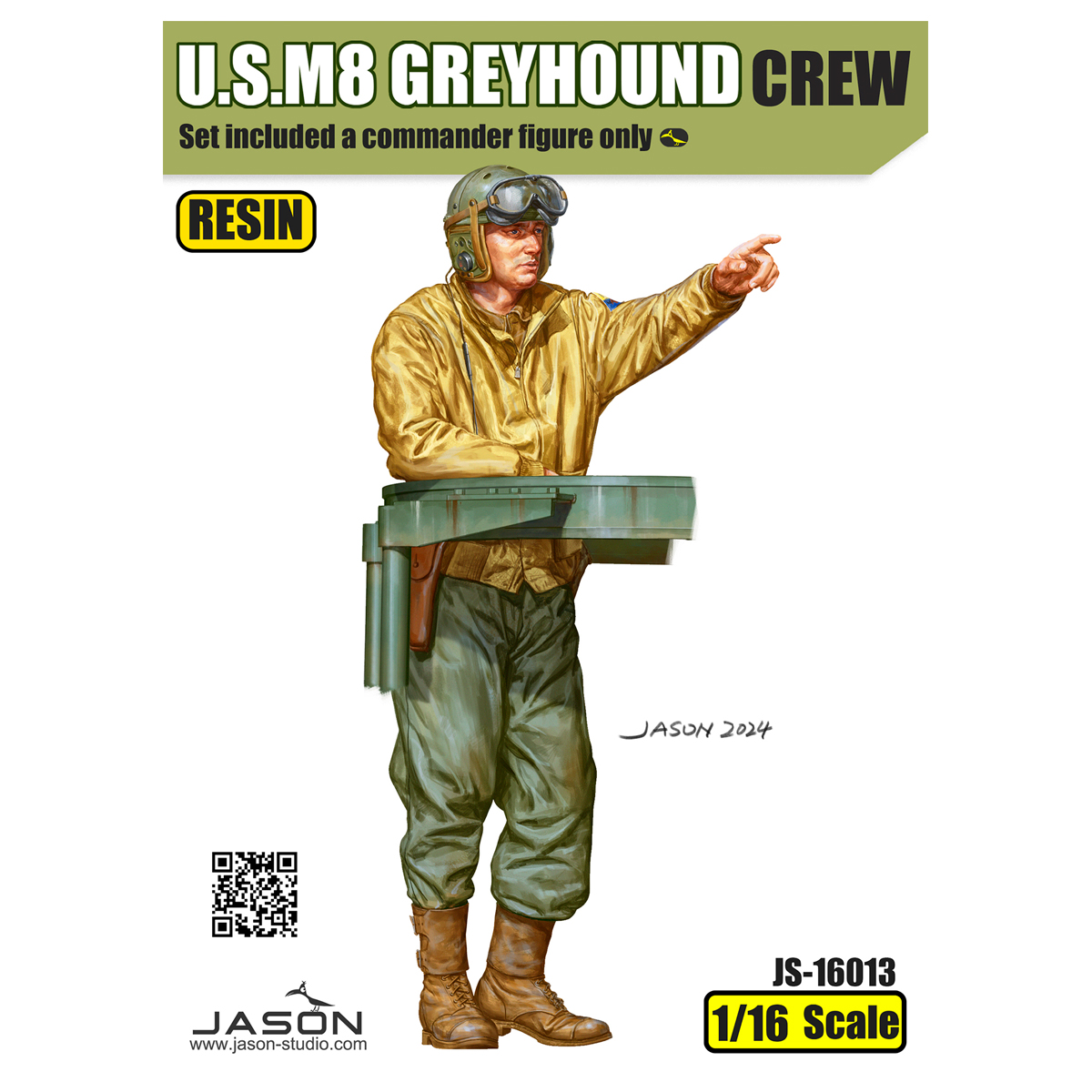 1/16 scale U.S.M8 Greyhound commander figure