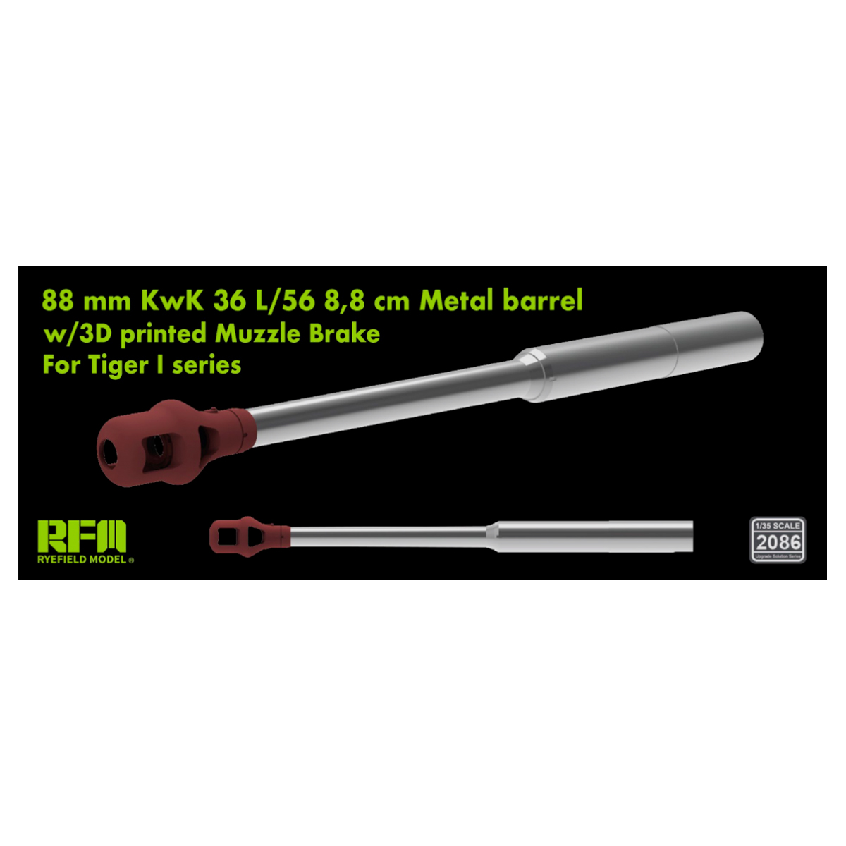 Upgrade Set 88 mm KwK 36 L/56 metal barrel w/3D 1/35