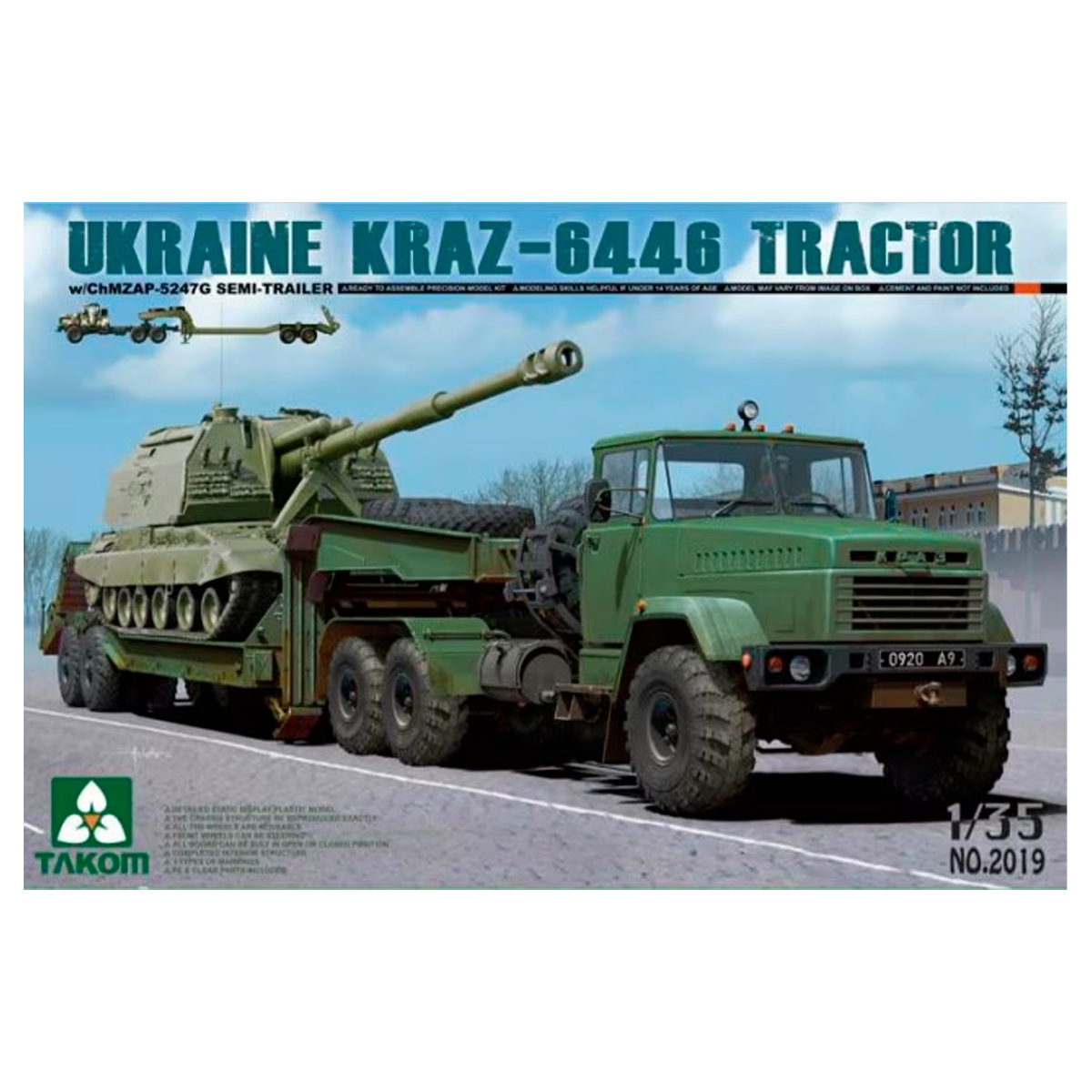 1/35 Ukraine KraZ-6446 Tractor w/ ChMZAP-5247G Semi Trailer