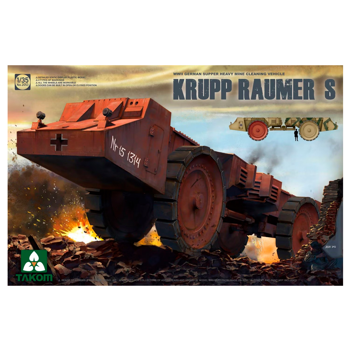 1/35 Krupp Raumer S WWII German Super Heavy Mine Clearing Vehicle