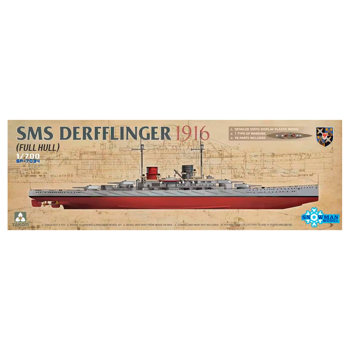 1/700 SMS Derfflinger 1916 (Full Hull)