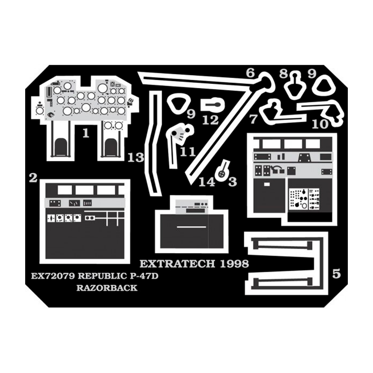 ExtraTech 1/72 P-47D Thunderbolt «Razorback» interior for Academy