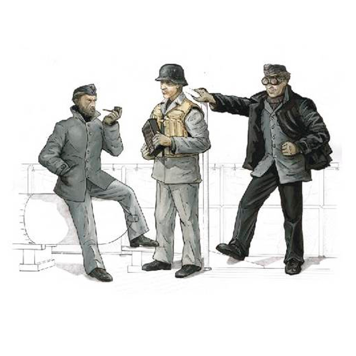 CMK 1/72 German crew for AA-gun 3,7 for Revell Schnellboot S-100 (3 fig.)