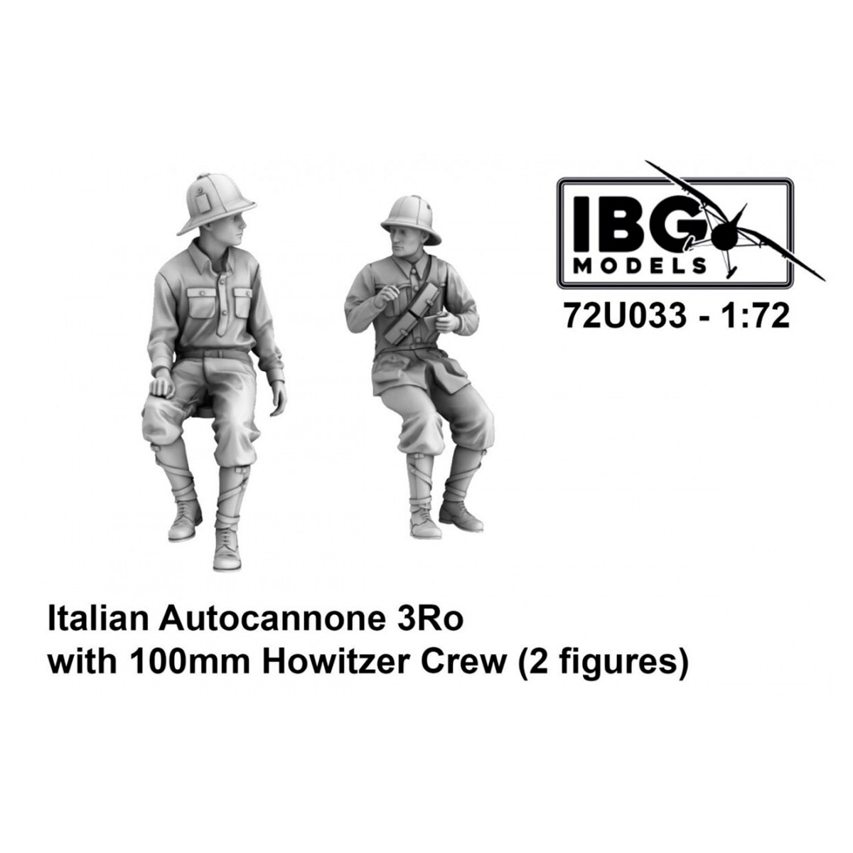 Italian Autocannone 3Ro with 100mm Howitzer Crew 1/72