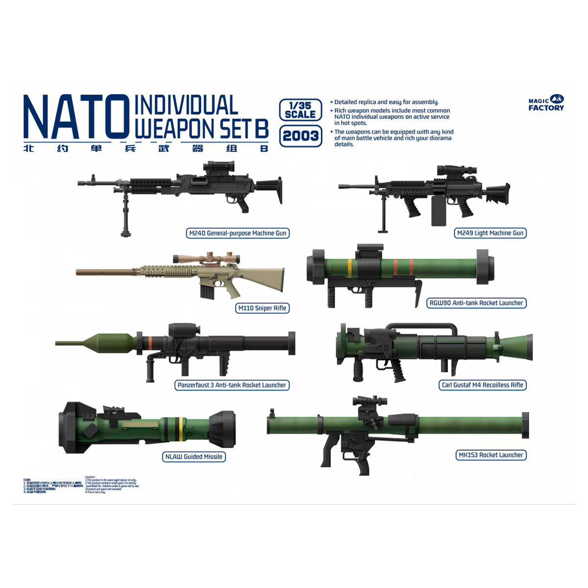 NATO Individual Weapon Set B (incl. 2pcs of each weapon) 1/35