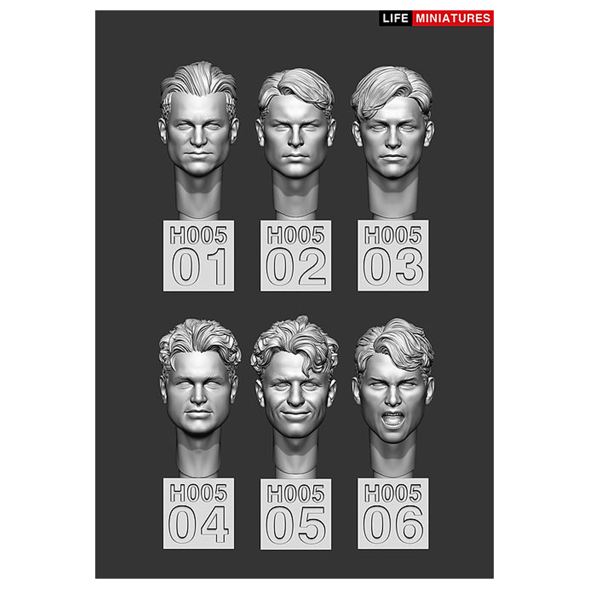 Life Miniatures – Bare Heads Set No.2 (1/35 scale)